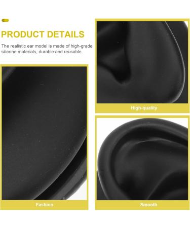 Beaupretty Medical Ear Model Presentation Stand - Silicone Jewelry Earring Holder 6.5x6.5cm - Food Quality Black - Buy Online on GoSupps.com