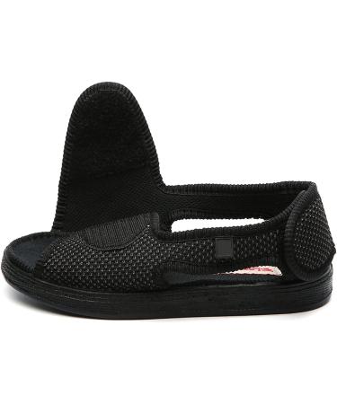 Adjustable Open Toe Diabetic Shoes for Men - Warm & Comfy - Size 8 Black - Buy Online on GoSupps.com