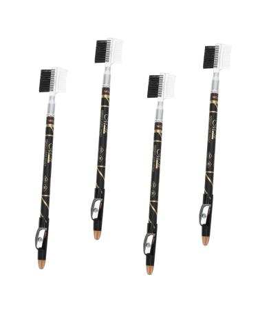 TOVINANNA 16 Pcs Two-in-one Eyebrow Pencil Lady Tools Waterproof Pen Filler Wooden Eyebrow Brush 2 in 1 Woman