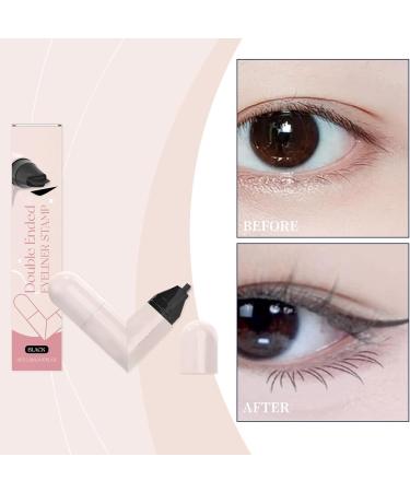 Eye End Stamp Double Tip Makeup Eye End Stamp Creamy Gel Stencil Precise Cosmetics Daily for Girlfriend Wife Beginners Mom Black - Buy Online on GoSupps.com