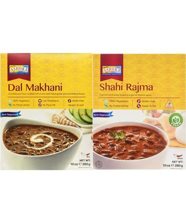 Ashoka Delhi Dal Makhani ready meal black lenses 6 Pack (6 x 280 g) & Shahi Rajma finished dish 6 Pack (6 x 280 g) bundle with Shahi Rajma