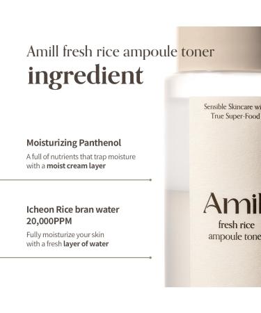 Amill Fresh Rice Ampoule Toner (200ml) - Hydrating & Soothing Vegan Face Toner - Buy Online on GoSupps.com