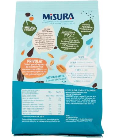  Italian Gourmet E.R. Misura Privolat Cocoa & Puffed Rice Biscuits | No Milk or Eggs | Buscuits Cookies Pack of 6 + Italian Gourmet Polpa 400g - Buy Online on GoSupps.com
