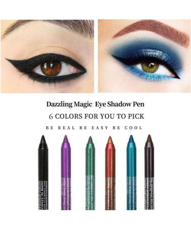 6-Piece Colorful Eyeliner Pencil Set - Metallic, Glitter, Pearl Eye Makeup Kit - Buy Online on GoSupps.com
