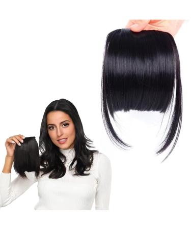 PMELCXD Clip in Hair Bangs Fringe Bangs Bangs Hair Clip in Bangs Human Hair Bangs Hairpieces for Women Clip-on Bangs French Neat Bangs Fringe with Temples One Piece Bang Hair Extension