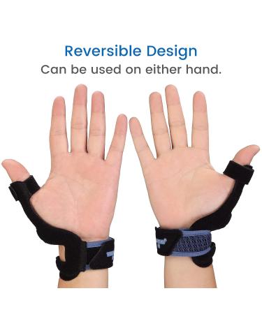 Velpeau Thumb Brace - Reversible Wrist & Thumb Spica Splint for Trigger Finger, De Quervain's, Arthritis - Medium Size - Buy Online on GoSupps.com