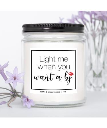 YouNique Designs Light Me When You Want a BJ Candle - 7 oz White Soy Aromatherapy Candle for Men | Naughty Candles - Mahogany Teakwood Scent - Buy Online on GoSupps.com