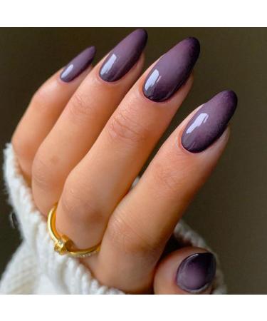 Glamermaid Black Pink Ombre Press on Nails | Medium Almond & Short Oval Stick-On Blush Set | Glossy Gel & Glitter Stiletto False Nails for Women - Buy Online on GoSupps.com