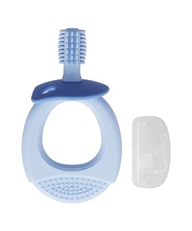 Baby Toothbrush Soft Silicone 360 Removable Baby Teethers for Infant Toddler Kids Boys Girls Baby(Blue)