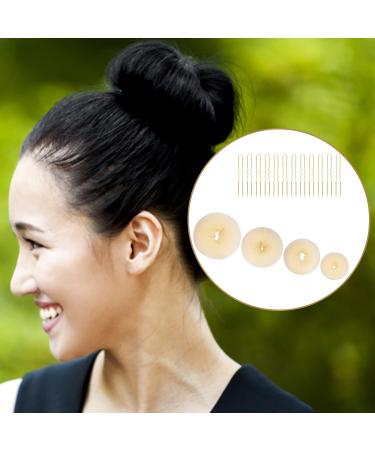 4pcs Hair Donut Hair Bun Shaper Set 4 Size Beige Donut Bun Maker With 12 Golden Bobby Pins Blonde Doughnut Bun Hair Accessories Bun Shaper for Dancer Ballet Girls Women Extra-large Large Medium Small - Buy Online on GoSupps.com