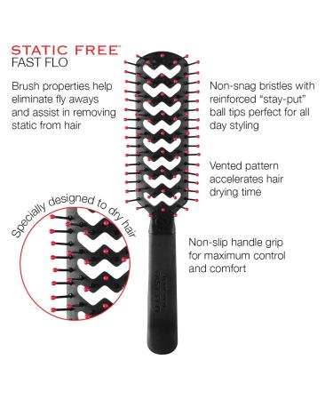 Cricket Static Free Fast Flo Vent Hair Brush 2 Piece Value Set for Blow Drying, Styling, and Detangling - Mini Travel Brush Included - Buy Online on GoSupps.com