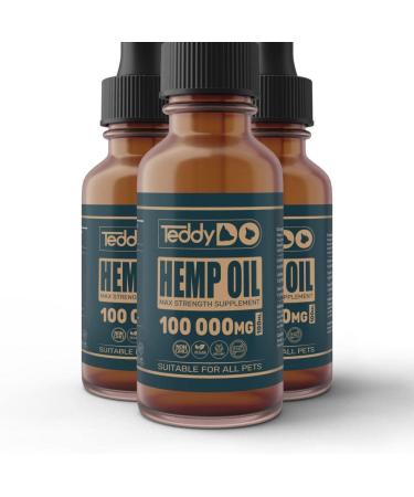 TeddyDo Hemp Oil for Dogs Cats and Pets-Natural Organic Joint Care Supplement| 100ml | High Strength | For Health Support and Mobility Rich in Omega 3 6 9 | Made and Certified in UK 100 ml