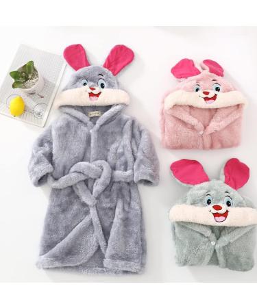 Miyanuby Baby Boys Girls Soft Flannel Bathrobe - Animal Hoodie Morning Mantle Nightwear 5-6 Years - Perfect Gift for Children - Buy Online on GoSupps.com