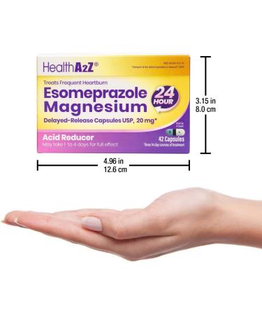 HealthA2Z Esomeprazole Magnesium | Acid Reducer | 20mg | Delayed-Released Capsules USP | 24 Hours | Treats Frequent Heartburn (42 Counts) - Buy Online on GoSupps.com