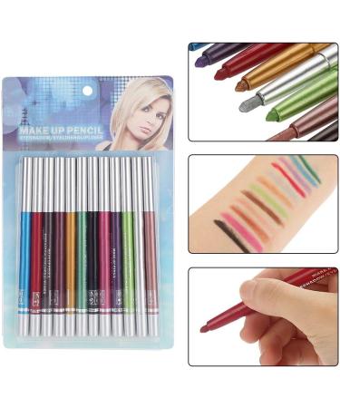 Natudeco 12 Colors Eyeliner Pencil Eye Shadow Pencil Waterproof Long Lasting Gel Eyeliner Eye Makeup with Ultra-Fine Tip - Buy Online on GoSupps.com