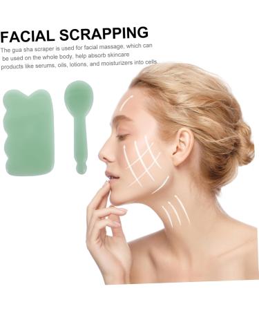 Frcolor 2-in-1 Jade Face Massager & Scraper - Portable Therapeutic Massage Tool for Relaxation & Relief - International Shipping Available - Buy Online on GoSupps.com