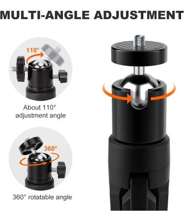 Mini Projector Tripod Stand - 6.3 Inch Compact Desktop Stand with 1/4 Screw Ballhead for Cameras and Projectors | Compatible with Smooth 4, Osmo Mobile, Vimble 2 - Buy Online on GoSupps.com
