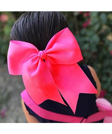 CEELGON 8 Large Pink Cheer Bows Ponytail Holders - Set of 12 | Grosgrain Ribbon Hair Ties for Teens, Women, Girls | Ideal for Cheerleaders and Sports - Buy Online on GoSupps.com