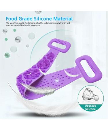 Silicone Bath Body Brush | Exfoliating Back Scrubber for Deep Clean | Extra Long & Super Soft | Ideal for Women & Men - Buy Online on GoSupps.com