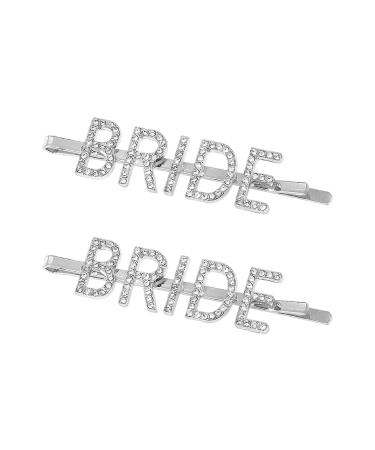 2 bridal hairpins bridal accessories ladies party accessories bridal headband hair accessories diamond-studded bridal hairpins letter hairpins golden ladies hairpins accessories rhinestone hair