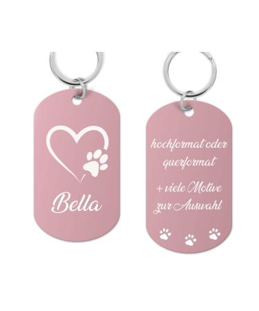 Aluminum dog brand shield with engraving - dog stark personalized with high -quality laser engraving address pendant dog personalized for dogs or cats (pink)