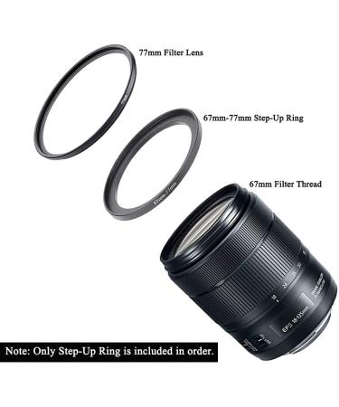 67mm-77mm Lens-Filter Step Up Adapter Ring (2 Pack) - Fire Rock Aviation Aluminum Alloy - Lens to Filter Hood Converter - Buy Online on GoSupps.com