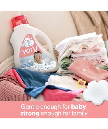 Ivory Snow Baby Laundry Detergent Liquid Fragrance Free Hypoallergenic Detergent 1.36 L 32 Loads 1.36 l (Pack of 1) - Buy Online on GoSupps.com