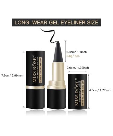 LOKFAR 2 Pcs Black Gel Eyeliner Set - Smudge Proof & Waterproof Matte Black Eye-liner Pencil for Women - Buy Online on GoSupps.com