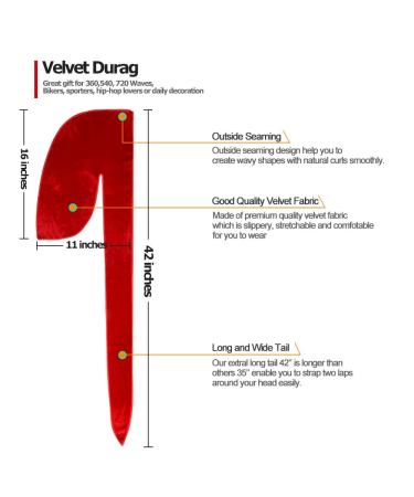 Premium Velvet Men Durags - 4 Pack Soft Headwraps for 360 Waves | Extra Long & Wide Carrier - Buy Online on GoSupps.com