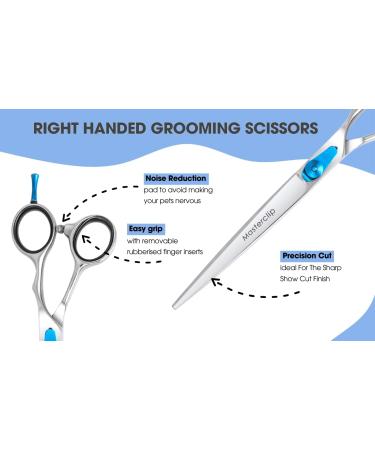 Masterclip 7.5 Essentials Finishing Scissors - Professional Grade Stainless Steel Dog Grooming Scissors for Precise Cuts (Right Handed) - Buy Online on GoSupps.com