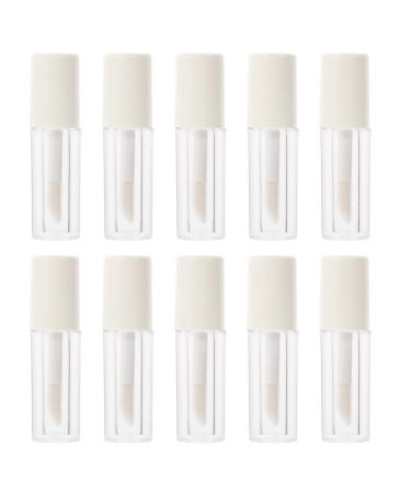 Mipcase Lot de 10 Tubes Vides de Gloss 1 2 Ml Couvercles Blancs Petits Contenants Pratiques pour DIY et Transport Facile en Shopping