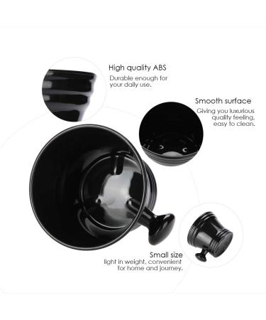 Premium Black Shaving Soap Peel & Mug Set | Plastic Shaving Bowl with Handle for Perfect Foam | Ideal for Smooth Shaving - Buy Online on GoSupps.com