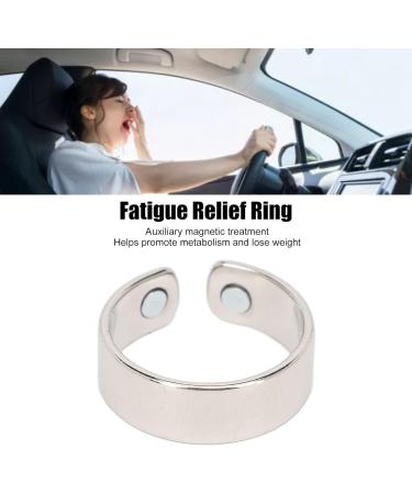 Adjustable Silver Fatigue Relief Magnetic Ring - Stylish Metal Jewelry Accessories - Buy Online on GoSupps.com