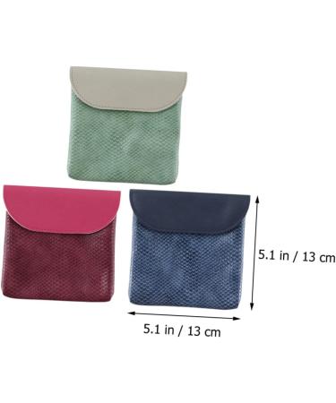 PLAFOPE Sanitary Napkin Storage Bag Button Period Bag Female Accessory Convenient Period Pouch Handbag Pu Multifunction Compact Period Bag Reusable Period Bag 3pcs - Buy Online on GoSupps.com