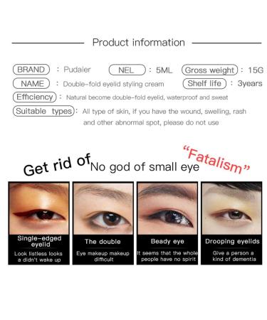 Invisible Double Eyelid Glue 5ml - Long Lasting Gel for Hooded Eyes - Double Eyelid Makeup Tool for Natural Look - Pack of 1 - Buy Online on GoSupps.com