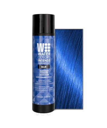 Watercolors Intense Color Depositing Sulfate Free Shampoo  Maintains & Enhances Hair Color ( INTENSE BLUE 8.5 Fl Oz)