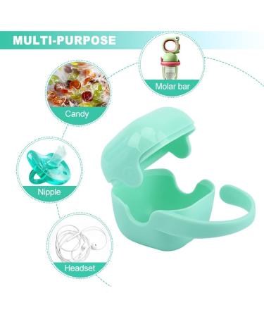 Beiyoule 4 Pack Pacifier Case and Leash Set - Heat Resistant, Sealed Holder (Blue, Pink, Green, Purple) - Buy Online on GoSupps.com
