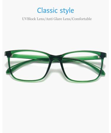 ANRRI Blue Light Blocking Glasses - Lightweight Anti-Eyestrain Eyeglasses for Men & Women - Clear Green Frame - Buy Online on GoSupps.com