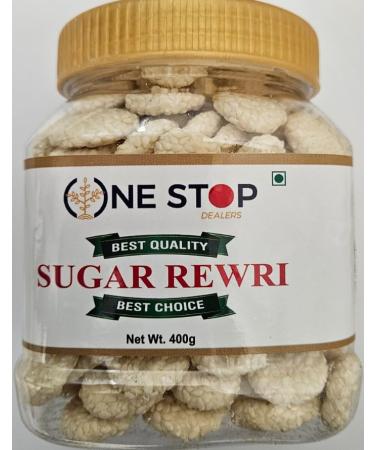 One Stop Dealers Sugar Rewri (400 Gram) - Traditional Indian Sweet Treat - Made from Sugar Cane Unrefined Sugar (Pack of 1) 400 g (Pack of 1)