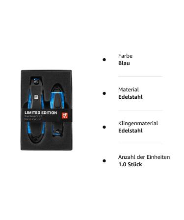 ZWILLING Nail Clippers Gift Set - 2 Pieces with Nail Catcher & Integrated Nail File | Extra Sharp & Durable | Blue | International Shipping Available - Buy Online on GoSupps.com