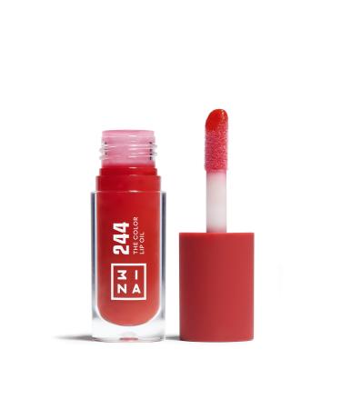 3INA MAKEUP - The Color Lip Oil 244 - Rich red Lip Gloss with 24h Hydration & Hyaluronic Acid - Lipstick & Lip Balm
