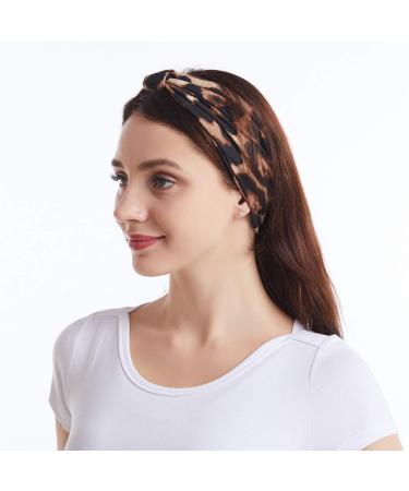 GORTIN Boho Headbands - Pack of 4 Black Leopard Yoga Sweatbands for Women and Girls - Buy Online on GoSupps.com