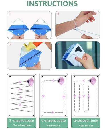 Efficient Magnetic Window Cleaner - Magnet Glass Cleaning Brush Sponge Wiper - Double-Sided Triangular Design for Home & Hotel (Green (Suitable for 5-12MM)) - Buy Online on GoSupps.com