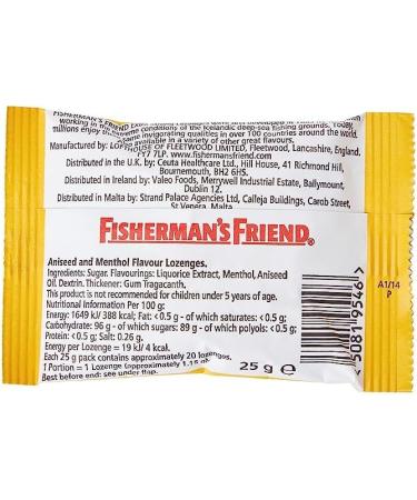 Fisherman's Friend Aniseed Menthol Flavour Sugar-Free Lozenges with Sweeteners Sache - 25g Aniseed 25 g (Pack of 1) - Buy Online on GoSupps.com