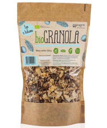 Organic fig and coconut granola 320 g - PAPAGRIN