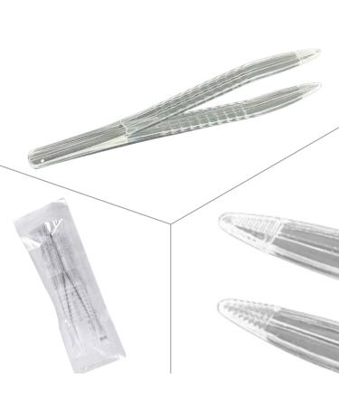 Once tweezers sterile crystal clear 125mm - 50 pack precise & hygienic tweezers for a variety of use disposable product - hygiene tick pliers tick tweezers medical applications