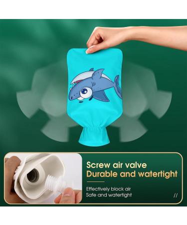 Blue Shark Hot Water Bottle with Plush Cover | Hand Warmer for Adults & Kids - 26.5x15.3cm - International Shipping Available - Buy Online on GoSupps.com