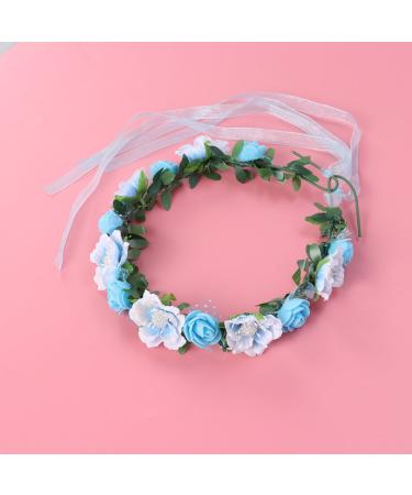 Floral Headbands | Boho Hair Wreaths for Weddings & Parties | Blue Bridal Crowns - Buy Online on GoSupps.com