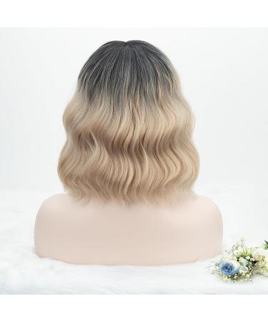 Kouwi Short Blonde Wig with Bangs - 12inch Heat Resistant Synthetic Bob Wig for White Women - Ideal for Cosplay - Buy Online on GoSupps.com