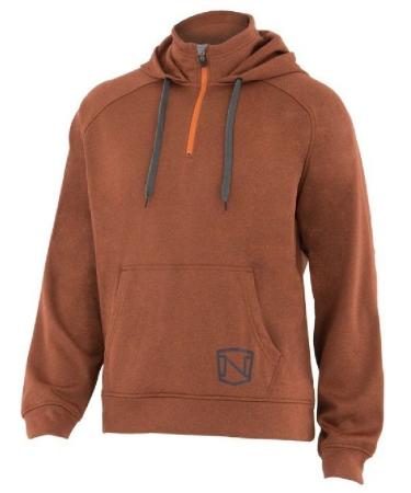 Noble Outfitters Mens Warmwear Quarter Zip Hoodie Medium Rust Heather